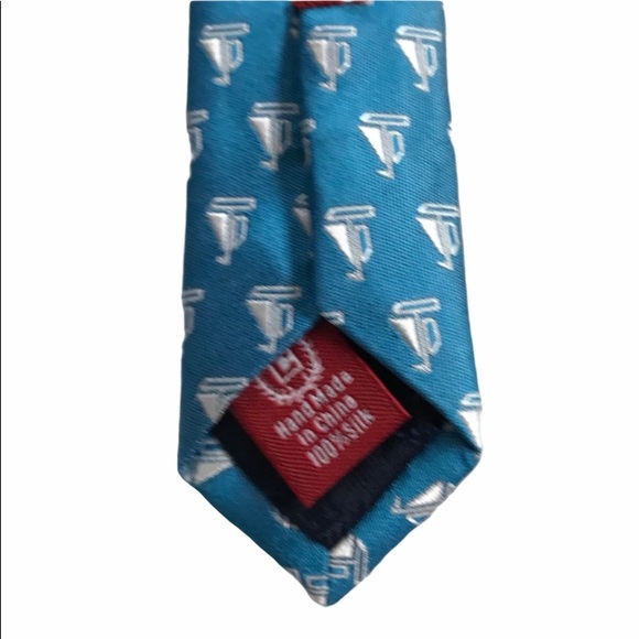 NWT CHAPS Tie Silk Handmade Sail Boat Sky Blue - Picture 4 of 5